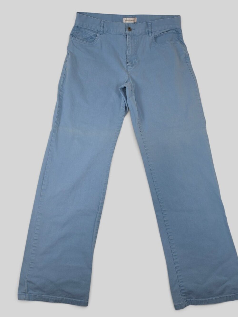 Christopher & Banks Light Blue Embroidered Straight Leg Pants Size 10